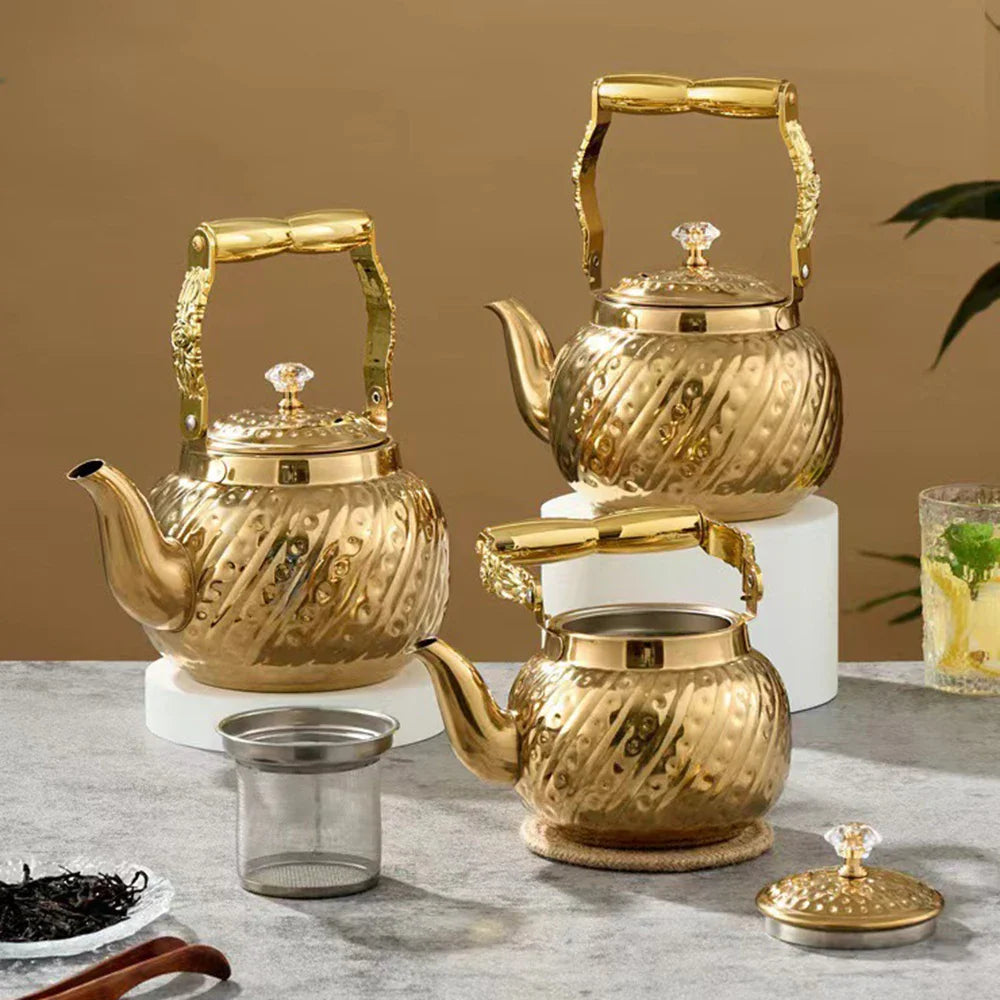 Stainless Steel Teapot with Tea Strainer Large Capacity Water Kettle | Bowlift