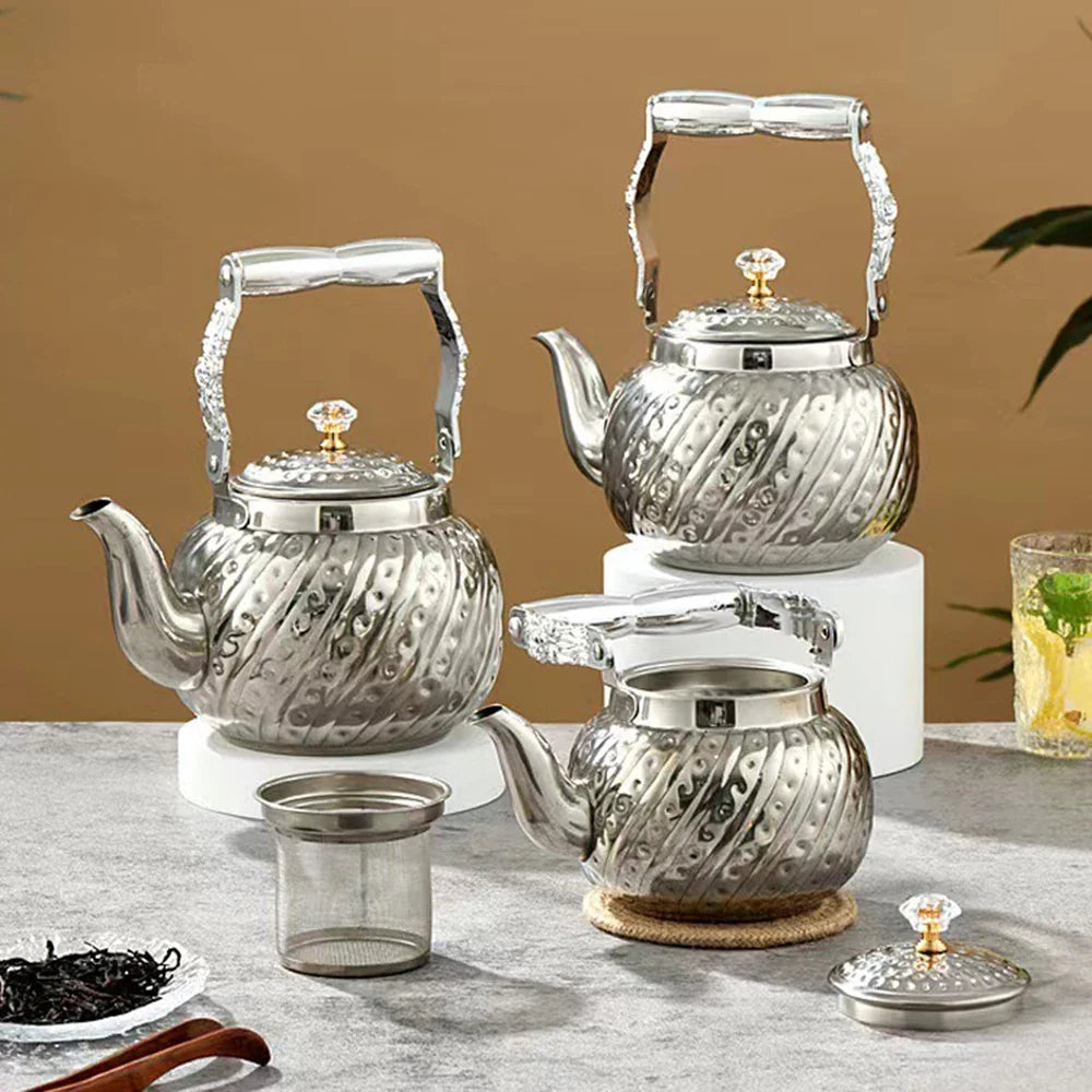 Stainless Steel Teapot with Tea Strainer Large Capacity Water Kettle | Bowlift