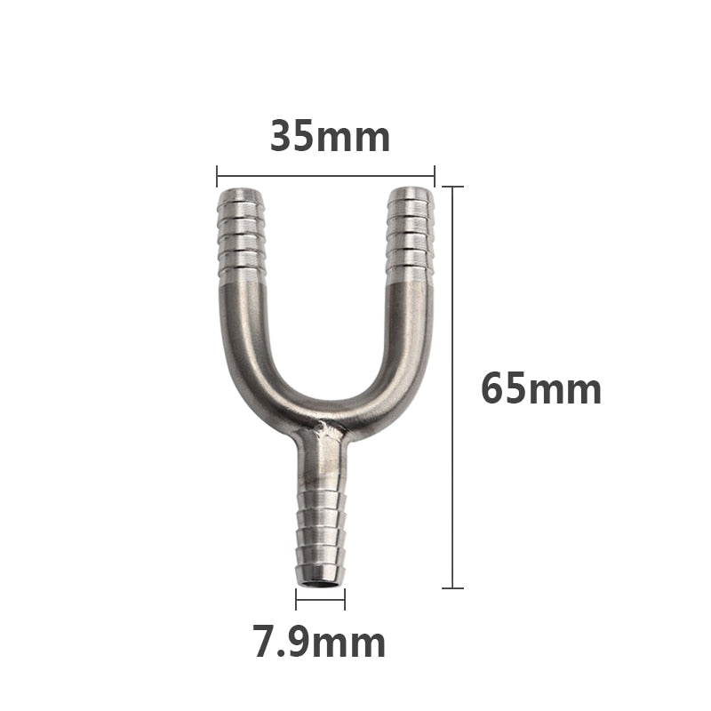 Stainless Steel U Shaped Hose Barb Tee 3 Way Beer Hose Connector | Bowlift