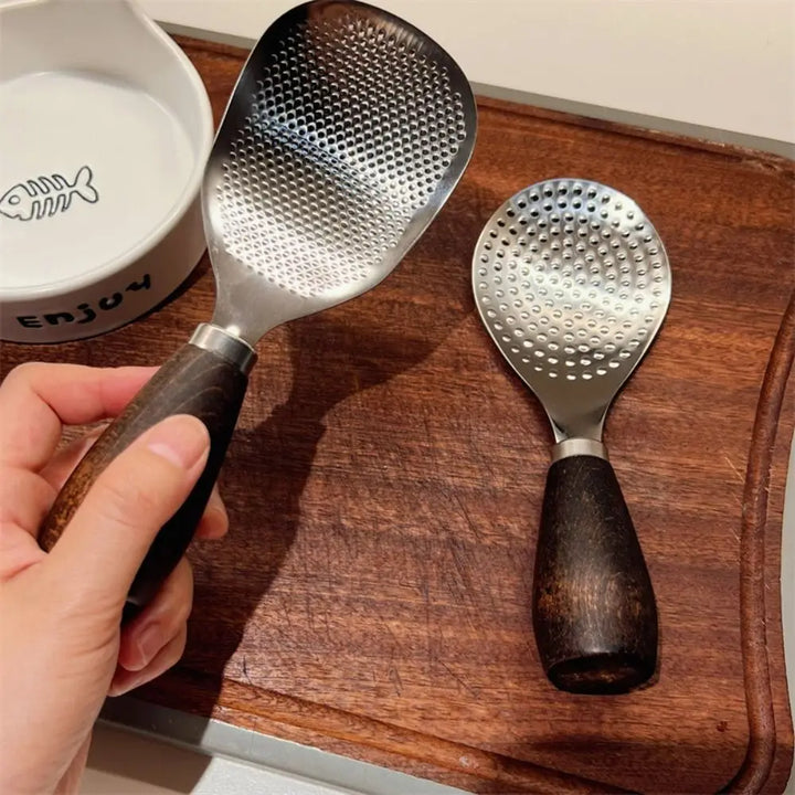 Stainless Steel Vertical Rice Shovel Spatula Wooden Handle Rice Spoon | Bowlift
