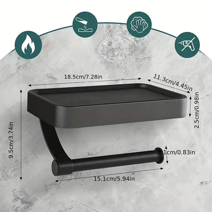 BowLift | Stalux Toilet Roll Holder with Shelf