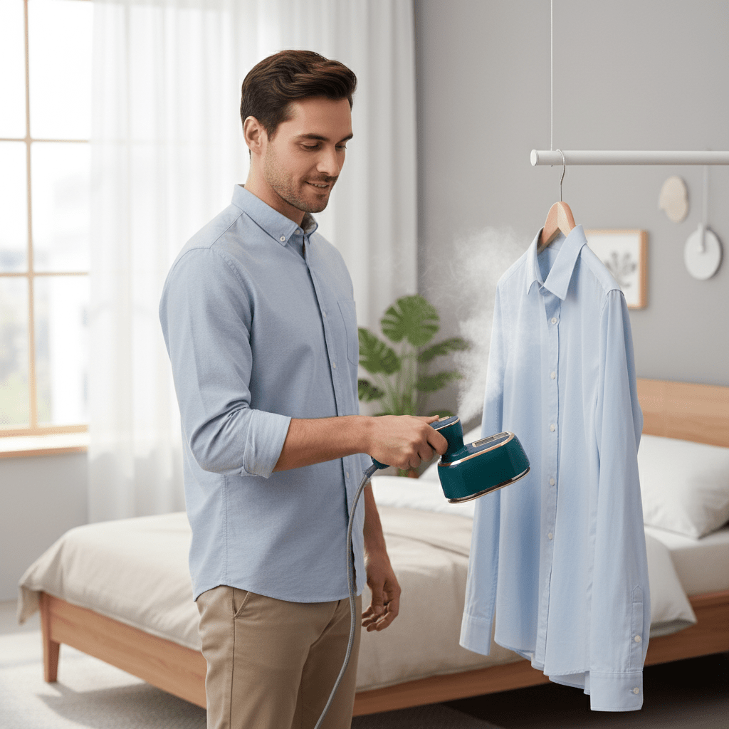 BowLift | SteamEase Go – Compact Travel Garment Steamer for Quick Wrinkle Removal
