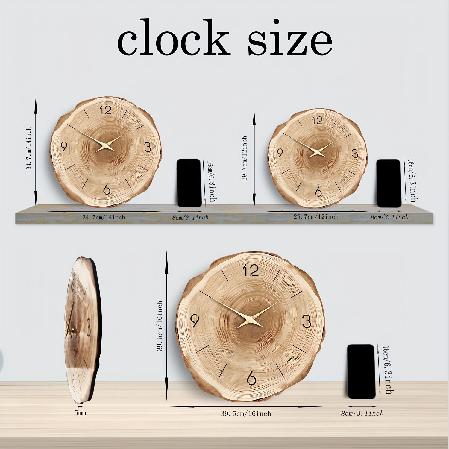 BowLift | Elegant Wooden Wall Clock for Stylish and Quiet Interiors