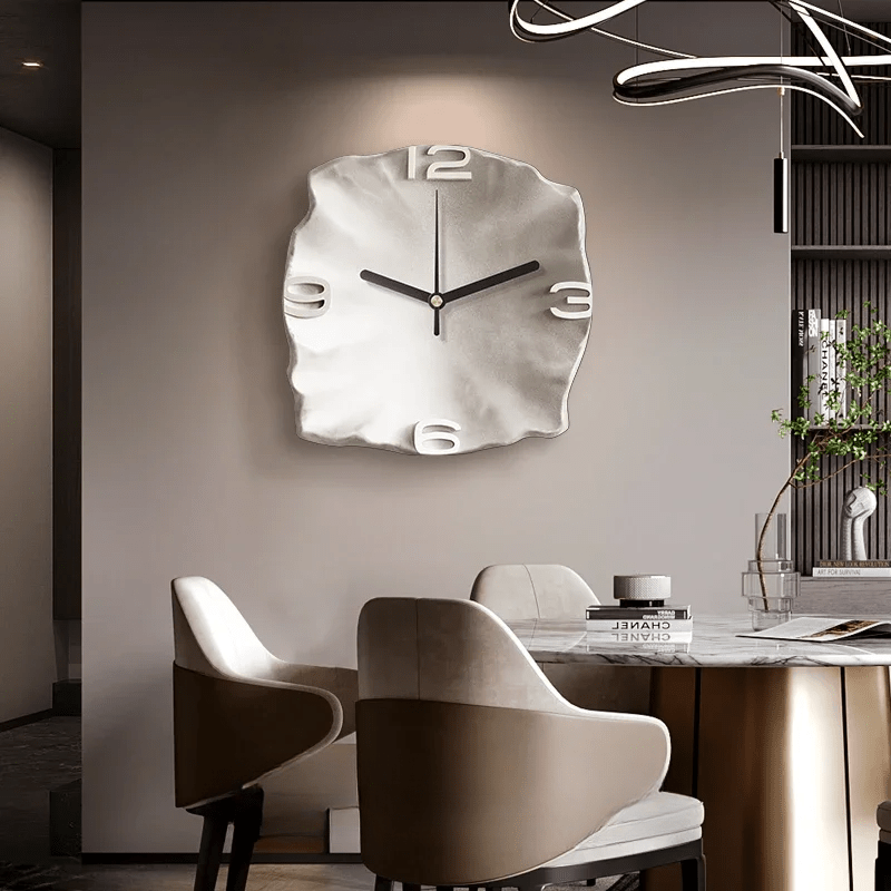 BowLift | StoneAura – Modern Sandstone-Effect Wall Clock with Silent Quartz