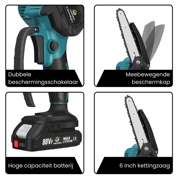 BowLift | Stormblade Electric Mini Chainsaw – Lightweight 1200W Pruner for 18V Makita Batteries