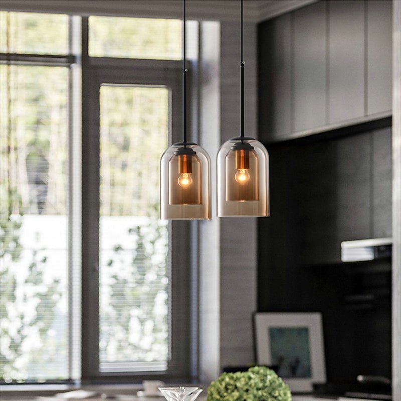 BowLift | Stylish Double Glass Pendant Light - AuraGlass
