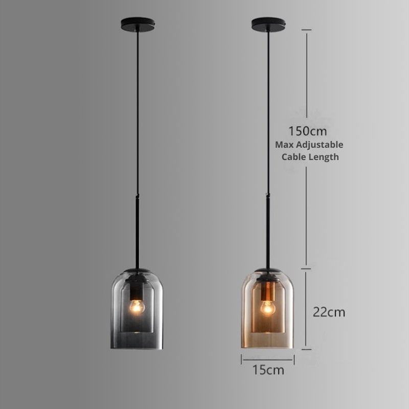 BowLift | Stylish Double Glass Pendant Light - AuraGlass
