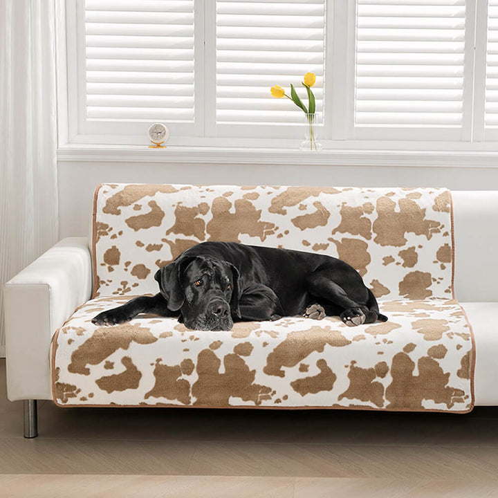 Stylish Pet Blanket with Cow Print - CozyCow Bowlift