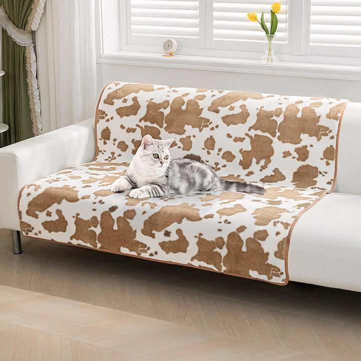 Stylish Pet Blanket with Cow Print - CozyCow Bowlift