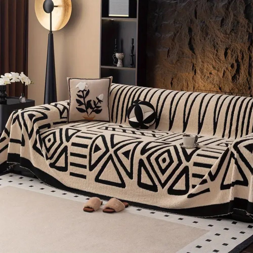BowLift | Modern Geometric Sofa Cover Cotton Blend