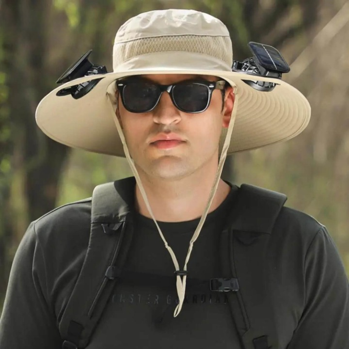 Solar-Powered Hat with Fan and UV Protection - SolarCool VentiHat | Bowlift