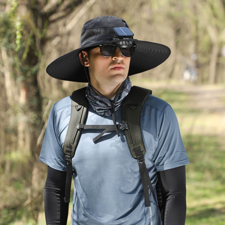 Solar energy hat with fan and UV protection - SolarCool VentiHat | Bowlift