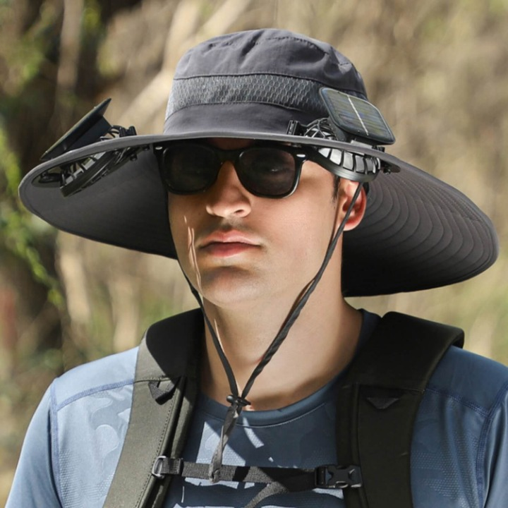 Solar energy hat with fan and UV protection - SolarCool VentiHat | Bowlift