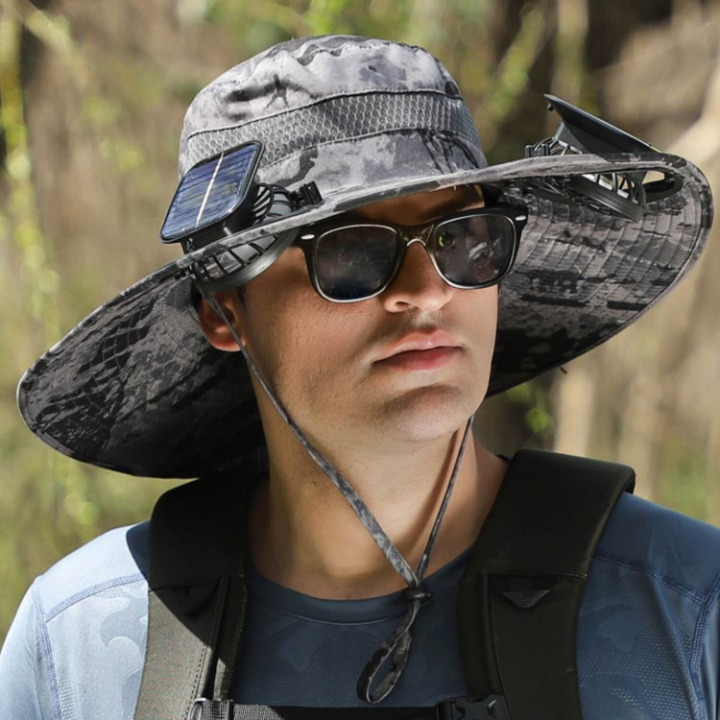 Solar energy hat with fan and UV protection - SolarCool VentiHat | Bowlift