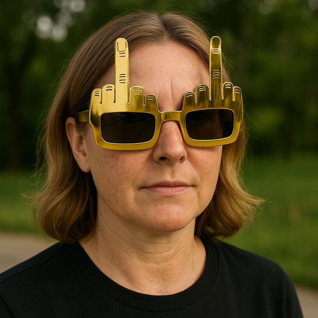 BowLift | Bold Gold Middle Finger Party Sunglasses
