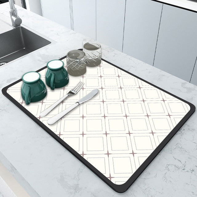 Super Absorbent Draining Mat Kitchen Bathroom Faucet Absorbent Mat | Bowlift