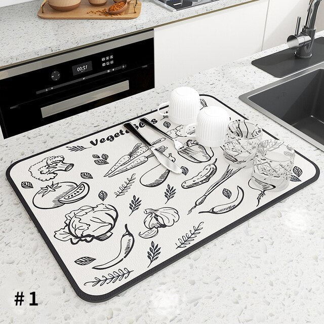 Super Absorbent Draining Mat Kitchen Bathroom Faucet Absorbent Mat | Bowlift