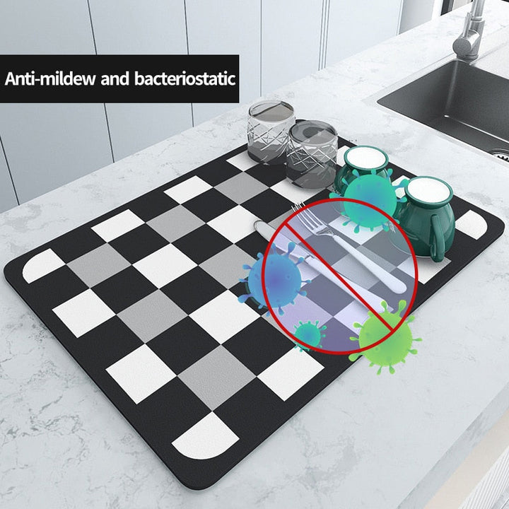 Super Absorbent Draining Mat Kitchen Bathroom Faucet Absorbent Mat | Bowlift
