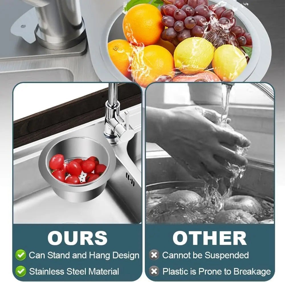 Swan Stainless Steel Sink Strainer Hanging Basket Kitchen Drain Filter | Bowlift