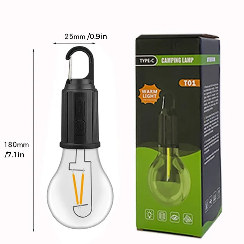 BowLift | New Outdoor Camping Hanging Type-C Charging Retro Light Bulb