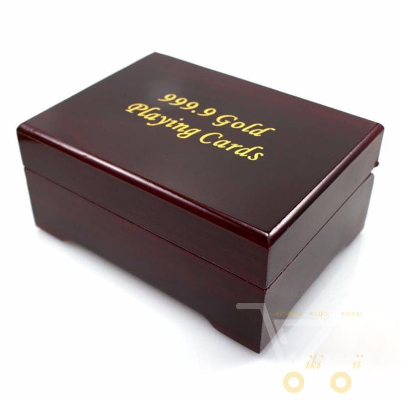BowLift | 24K Gold Plated Playing Card with Wood - Style Box