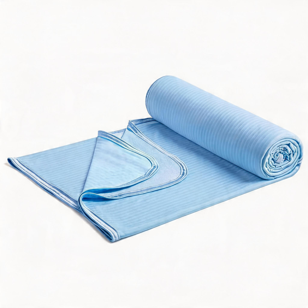 Cool Fiber Q-Max 0.4 Double-Sided Ice Silk Cooling Blanket – Lake Blue | Bowlift