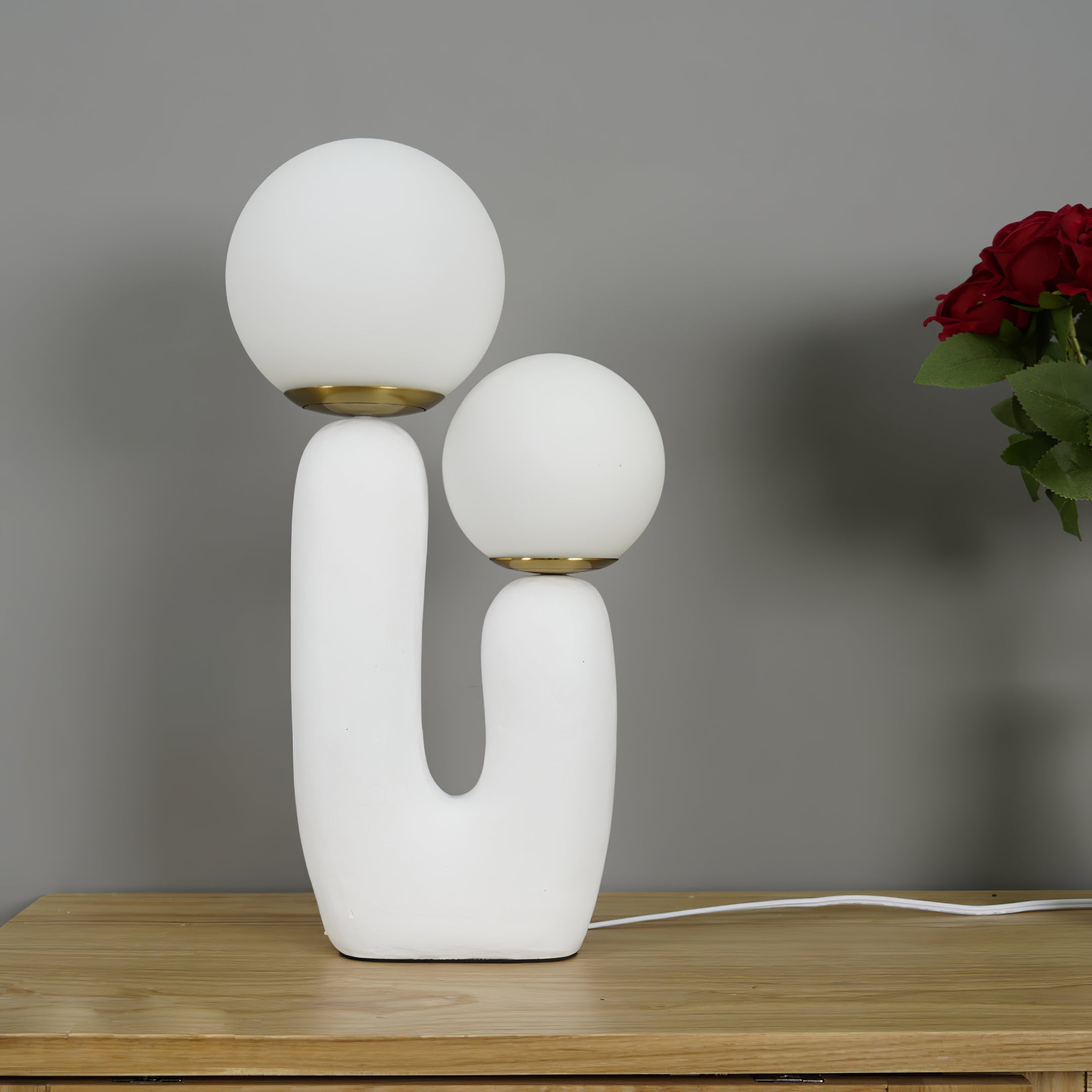 BowLift | Contemporary Style Table Lamp with Natural Accent