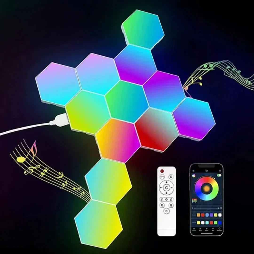 BowLift | Interactive Hexagonal LED Panels with RGB Color Control and Music Synchronization
