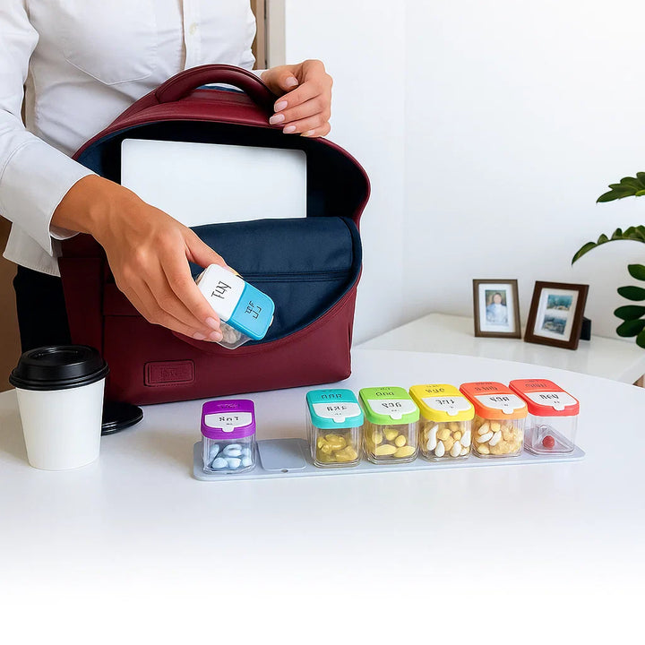 Large 7-Day Case – Moisture-Proof BPA-Free Compartments – Ideal for Seniors & Carers Bowlift