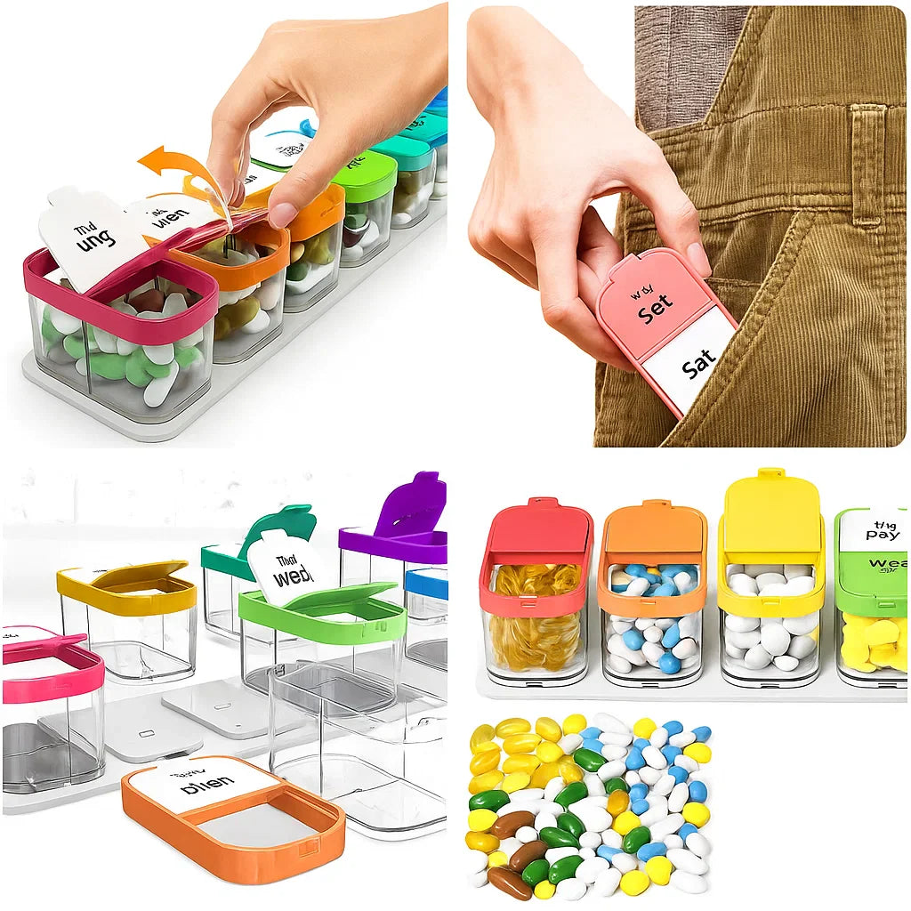Large 7-Day Case – Moisture-Proof BPA-Free Compartments – Ideal for Seniors & Carers Bowlift