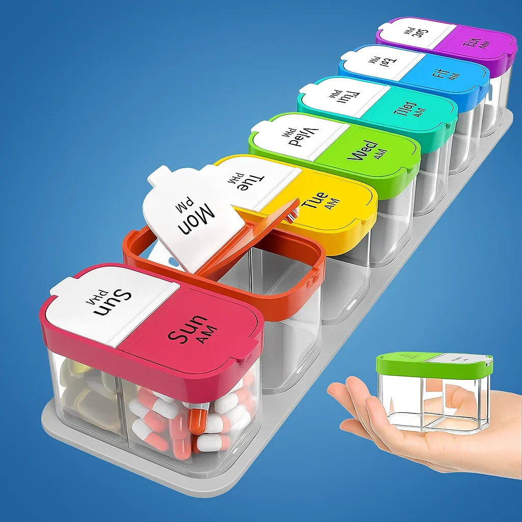 Large 7-Day Case – Moisture-Proof BPA-Free Compartments – Ideal for Seniors & Carers Bowlift