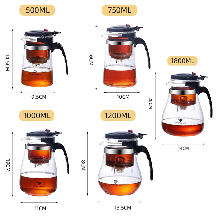 Tea Pot For Tea With Infuser Glass Kettle Heat Resistant Teapot | Bowlift