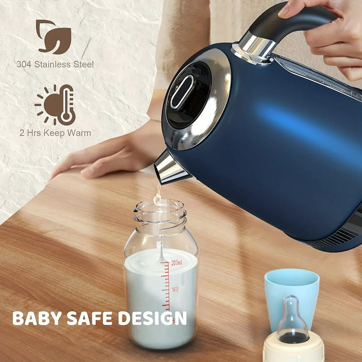 Temperature Control and LED Display Stainless Steel Electric Kettle | Bowlift