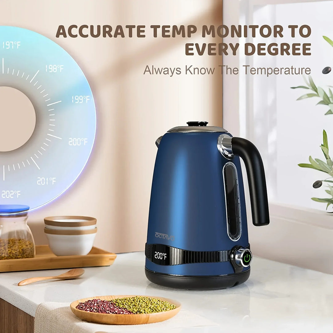 Temperature Control and LED Display Stainless Steel Electric Kettle | Bowlift