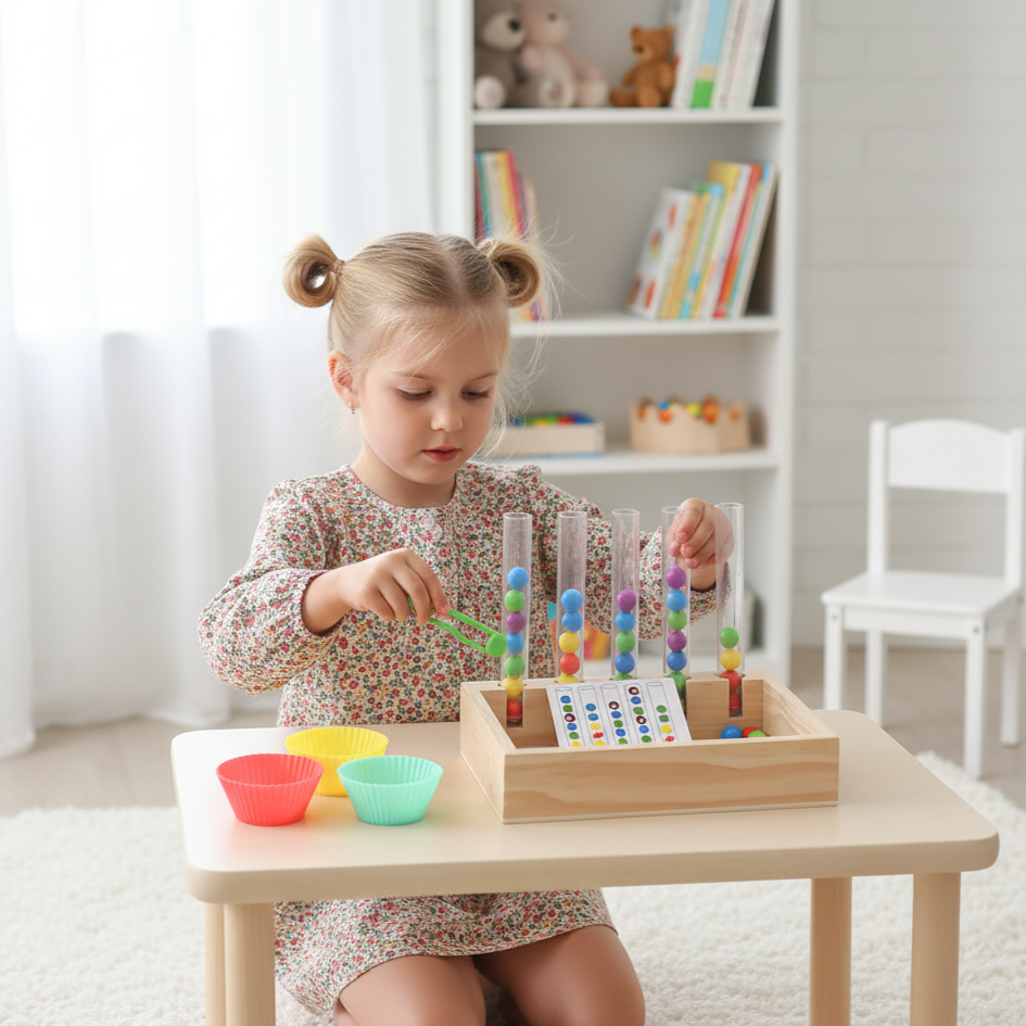 BowLift | Montessori Test Tube Colours and Numbers Play and Learning Set