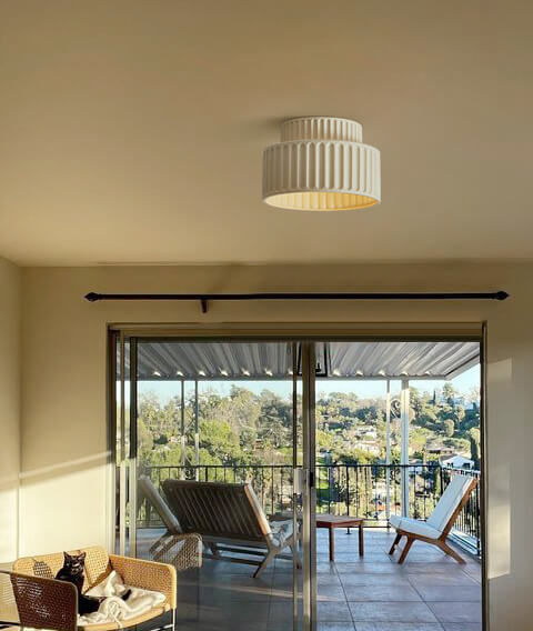 BowLift | Nordic Ceiling Lamp made of Ceramic in Cream Color