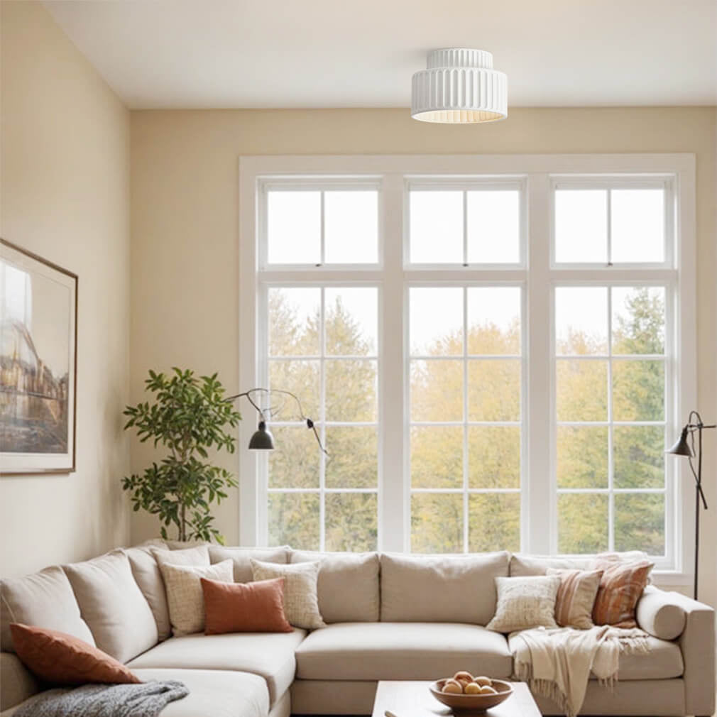 BowLift | Nordic Ceiling Lamp made of Ceramic in Cream Color
