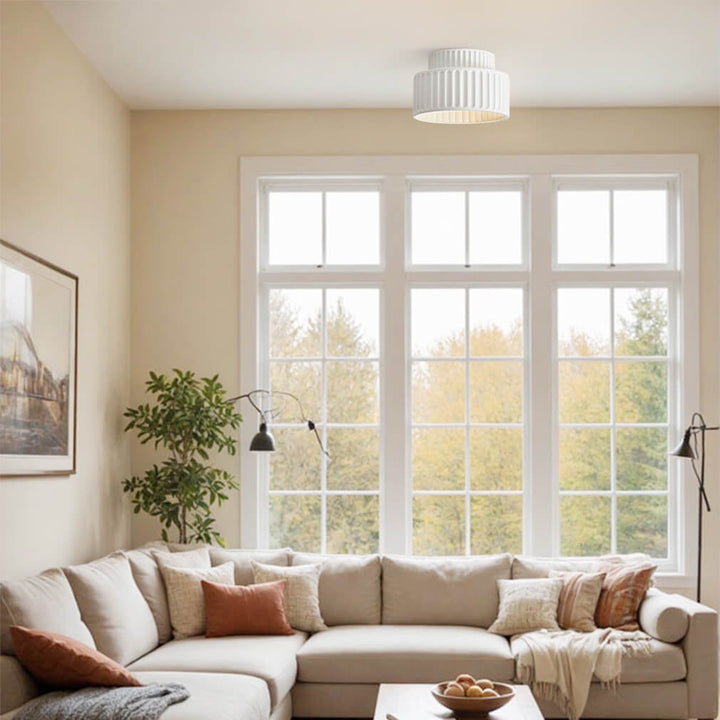 BowLift | Nordic Ceiling Lamp made of Ceramic in Cream Color
