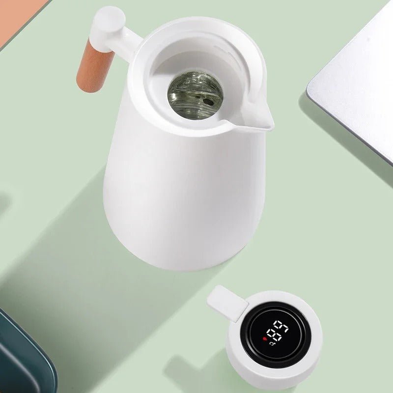 BowLift | ThermoWood – Smart Insulated Thermos Jug with Digital Temperature Display & Wooden Handle