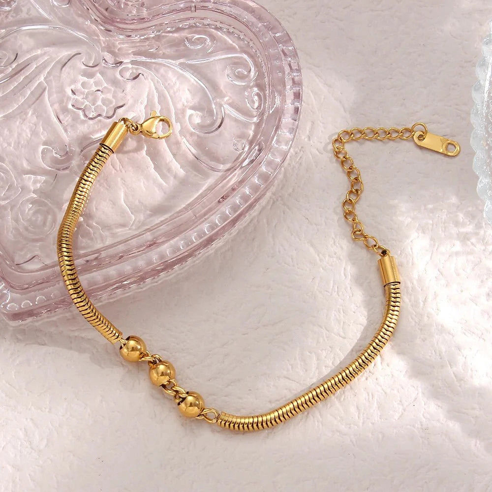 BowLift | Thick Snake Chain Beaded Necklace and Bracelet Set