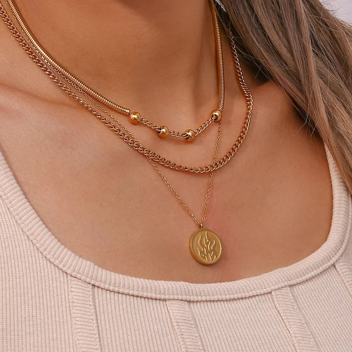 BowLift | Thick Snake Chain Beaded Necklace and Bracelet Set