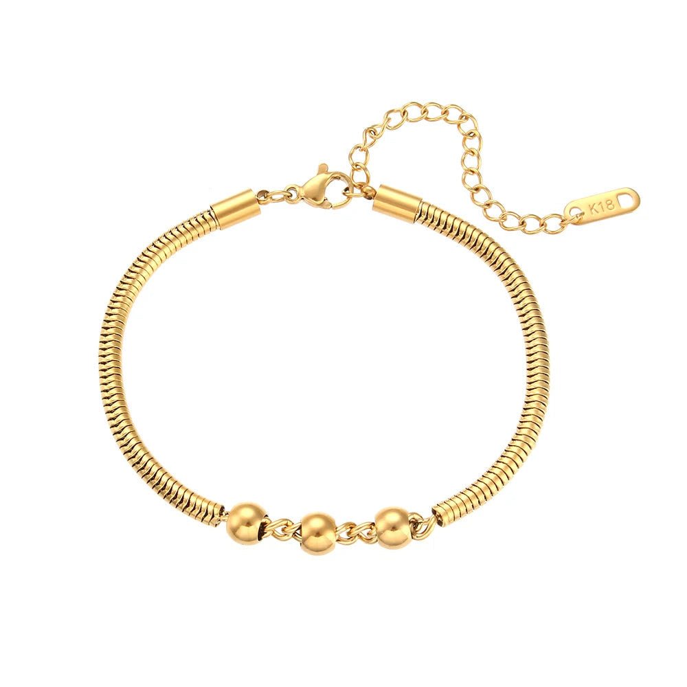 BowLift | Thick Snake Chain Beaded Necklace and Bracelet Set