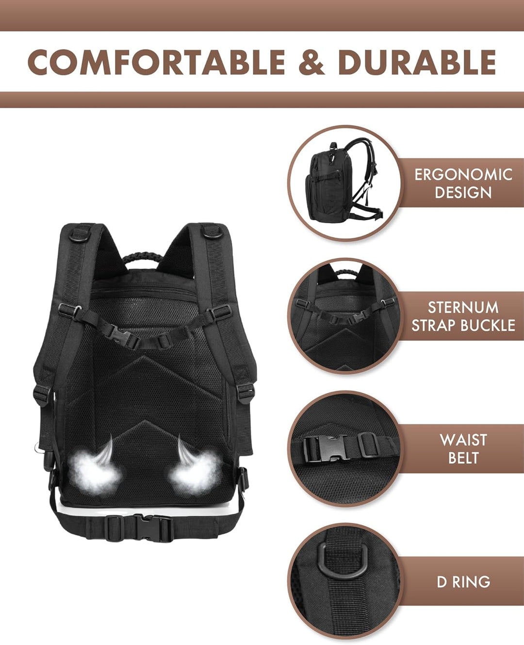 35L Outdoor Tactical Backpack with Molle System and Laptop Storage | Bowlift