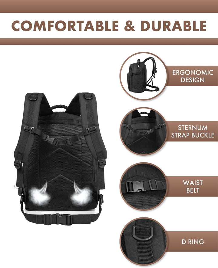 35L Outdoor Tactical Backpack with Molle System and Laptop Storage | Bowlift