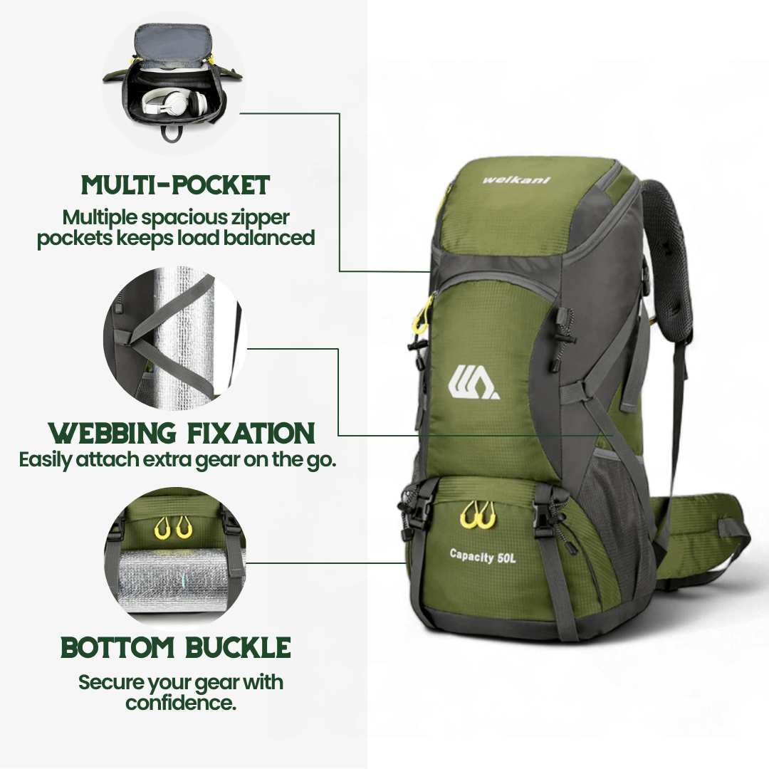 BowLift | TRAILPRO 50L – Hiking Backpack with Breathable Back & Smart Storage