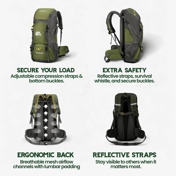 BowLift | TRAILPRO 50L – Hiking Backpack with Breathable Back & Smart Storage