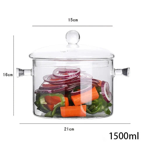 Transparent Glass Soup Pot Household Kitchen Cooking Saucepan Cookware | Bowlift
