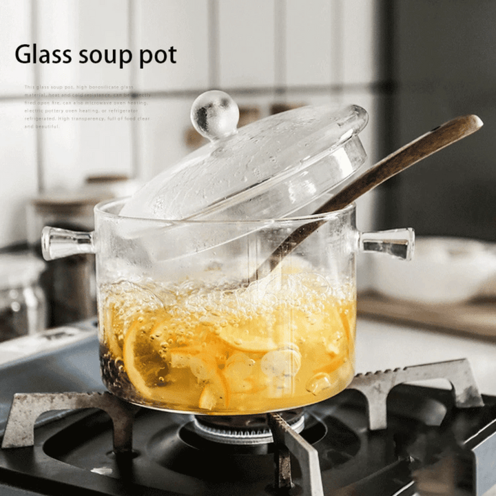 Transparent Glass Soup Pot Household Kitchen Cooking Saucepan Cookware | Bowlift