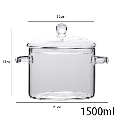 Transparent Glass Soup Pot Household Kitchen Cooking Saucepan Cookware | Bowlift