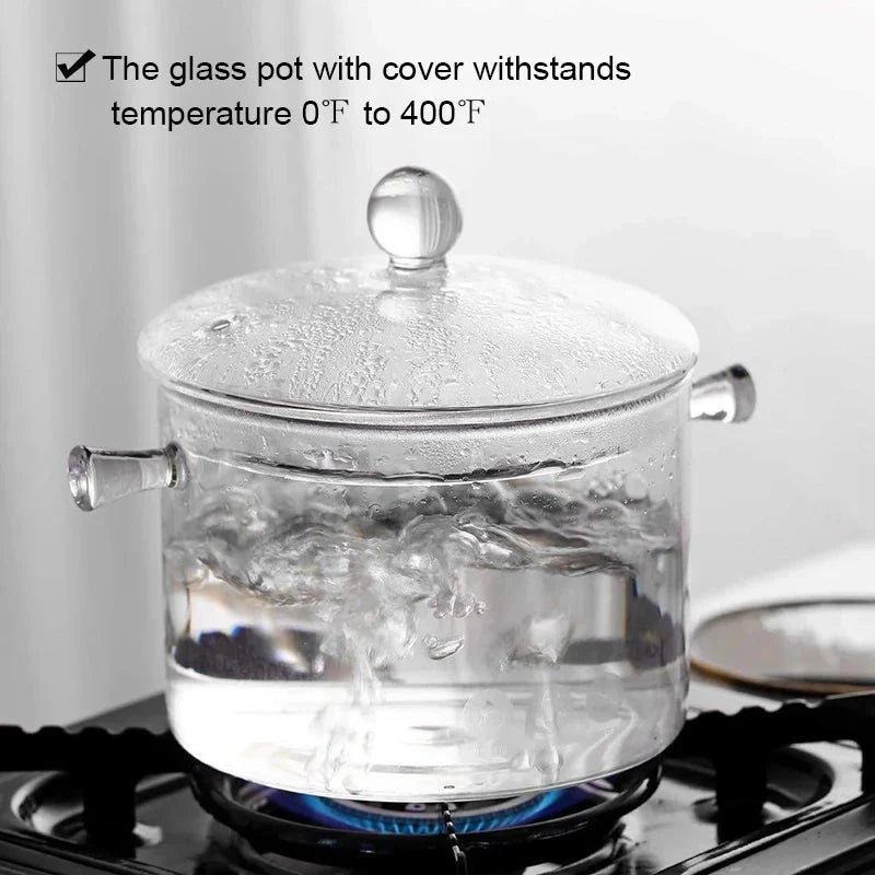 Transparent Glass Soup Pot Household Kitchen Cooking Saucepan Cookware | Bowlift